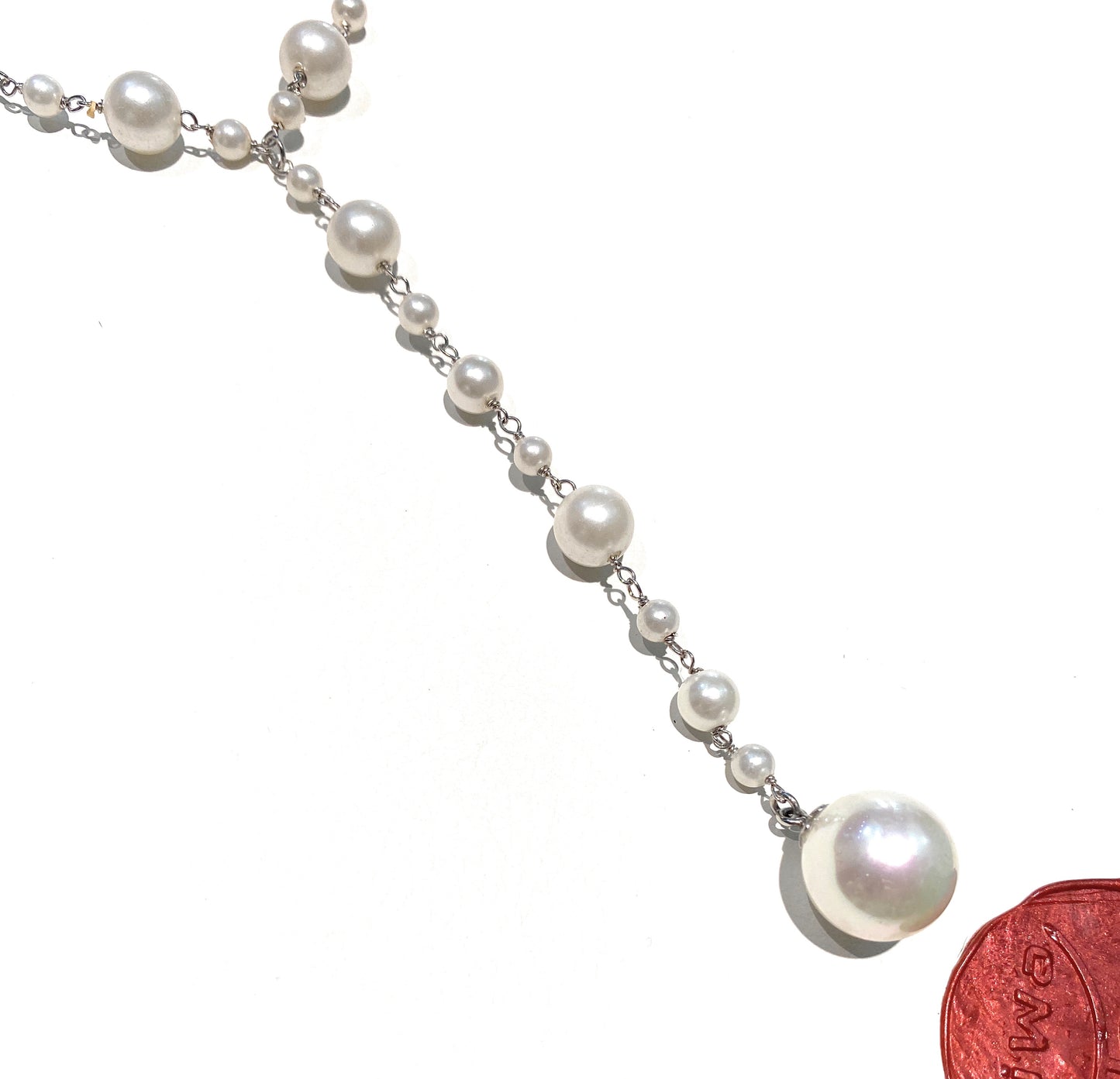Collana Rosario Perle di Maiorca – Argento 925 Rodio Bianco – Elegante con Pendente – diWa Jewels