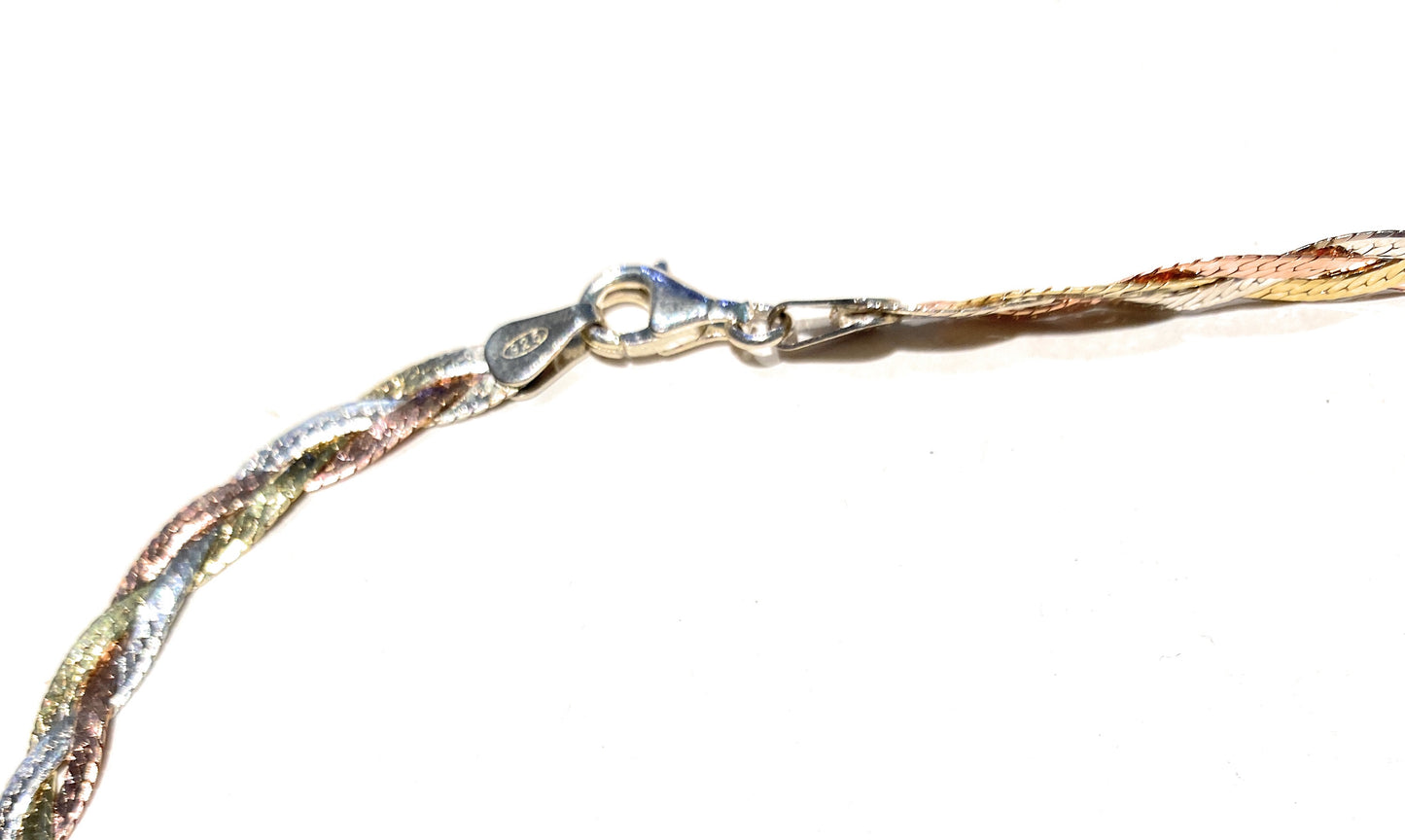 Collana Choker maglia Argento 925 3 Colori Oro Semi Rigida