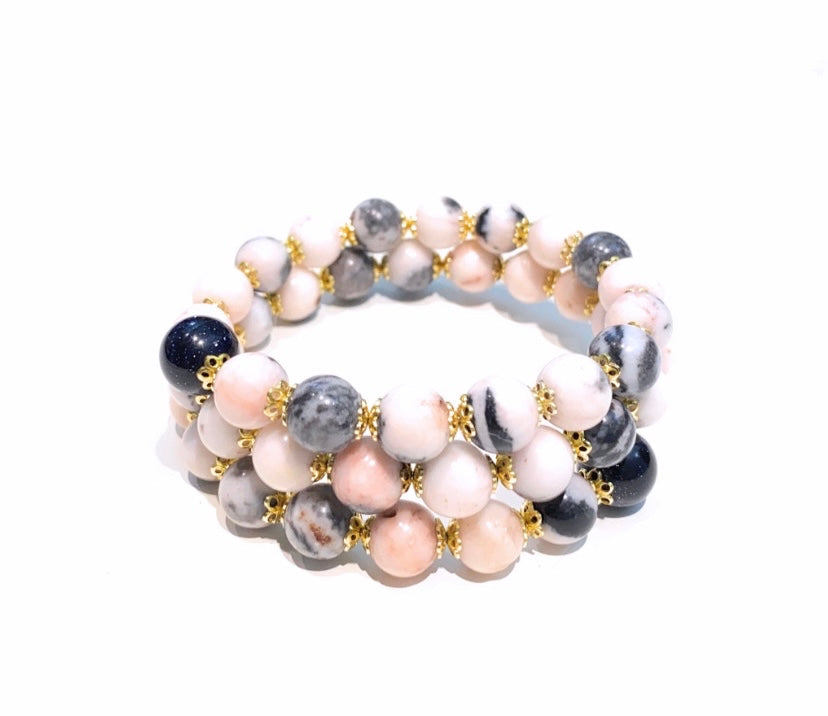 Bracciale flessibile pietre dure personalizzato fatto a mano
