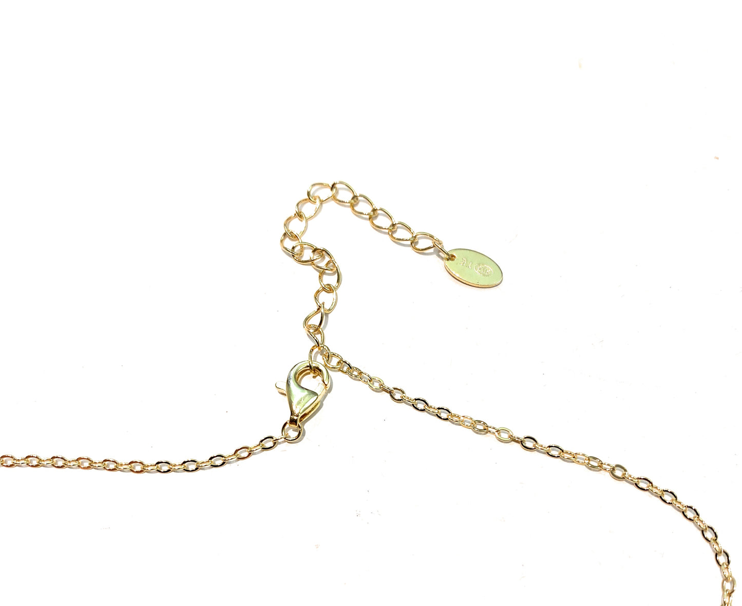 Collarino con pendente triangolo stilizzato bombato argento placcato oro giallo lunghezza regolabile
