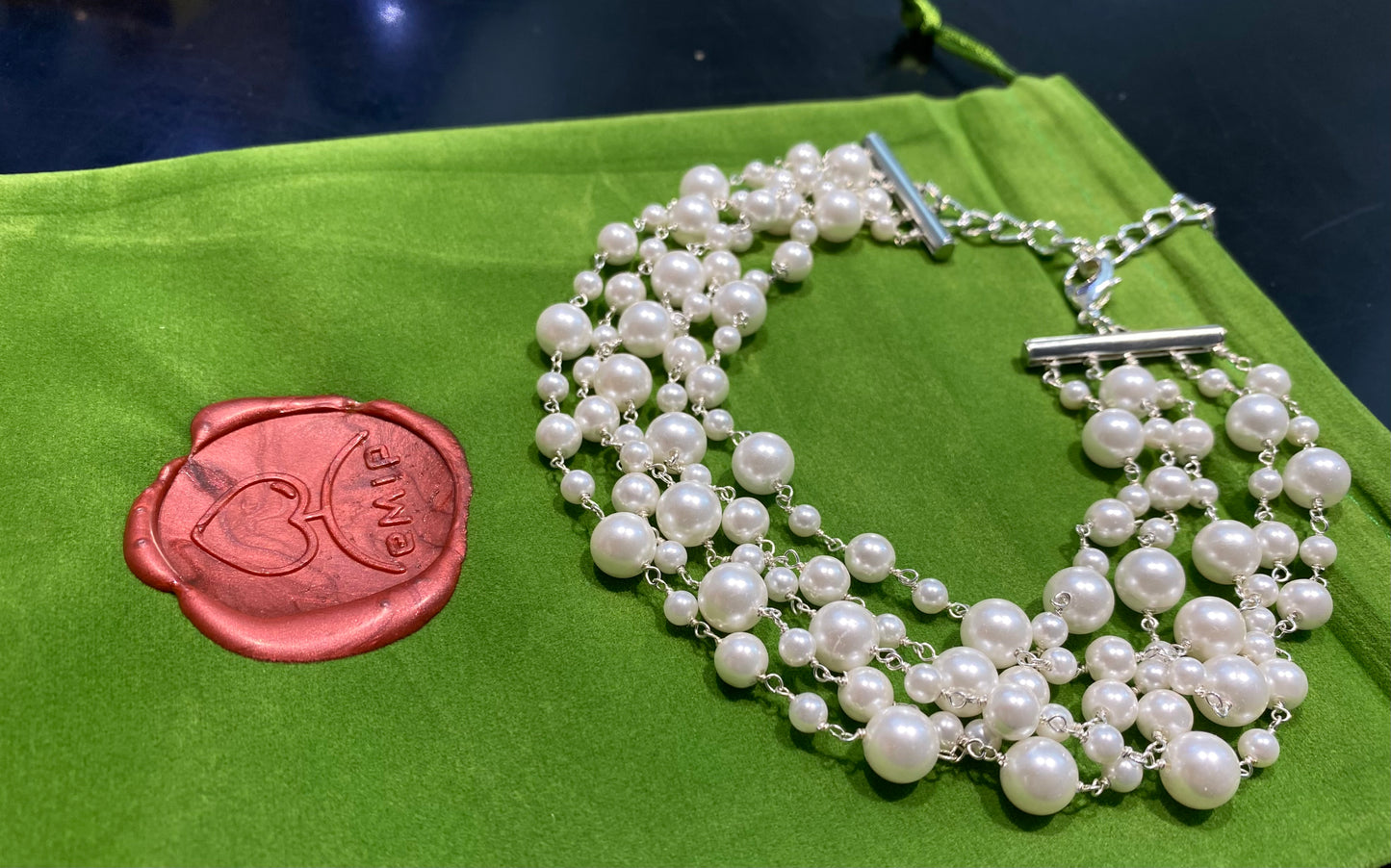 Collana diWa Jewels Choker Perle Bianche e Argento Sterling Rodio Bianco Regolabile