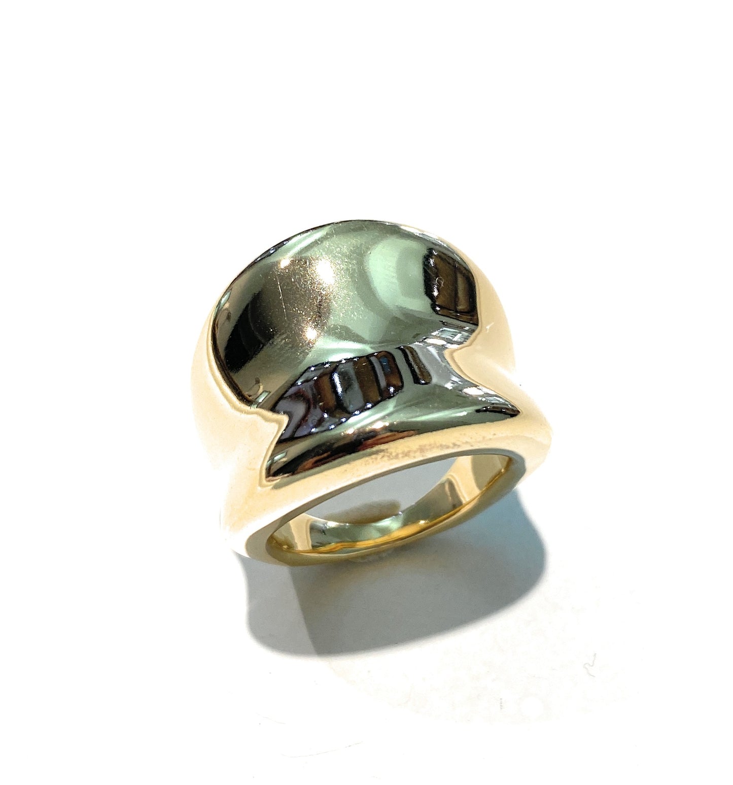 Anello Fascia Scatolata Argento 925 placcato Oro Giallo