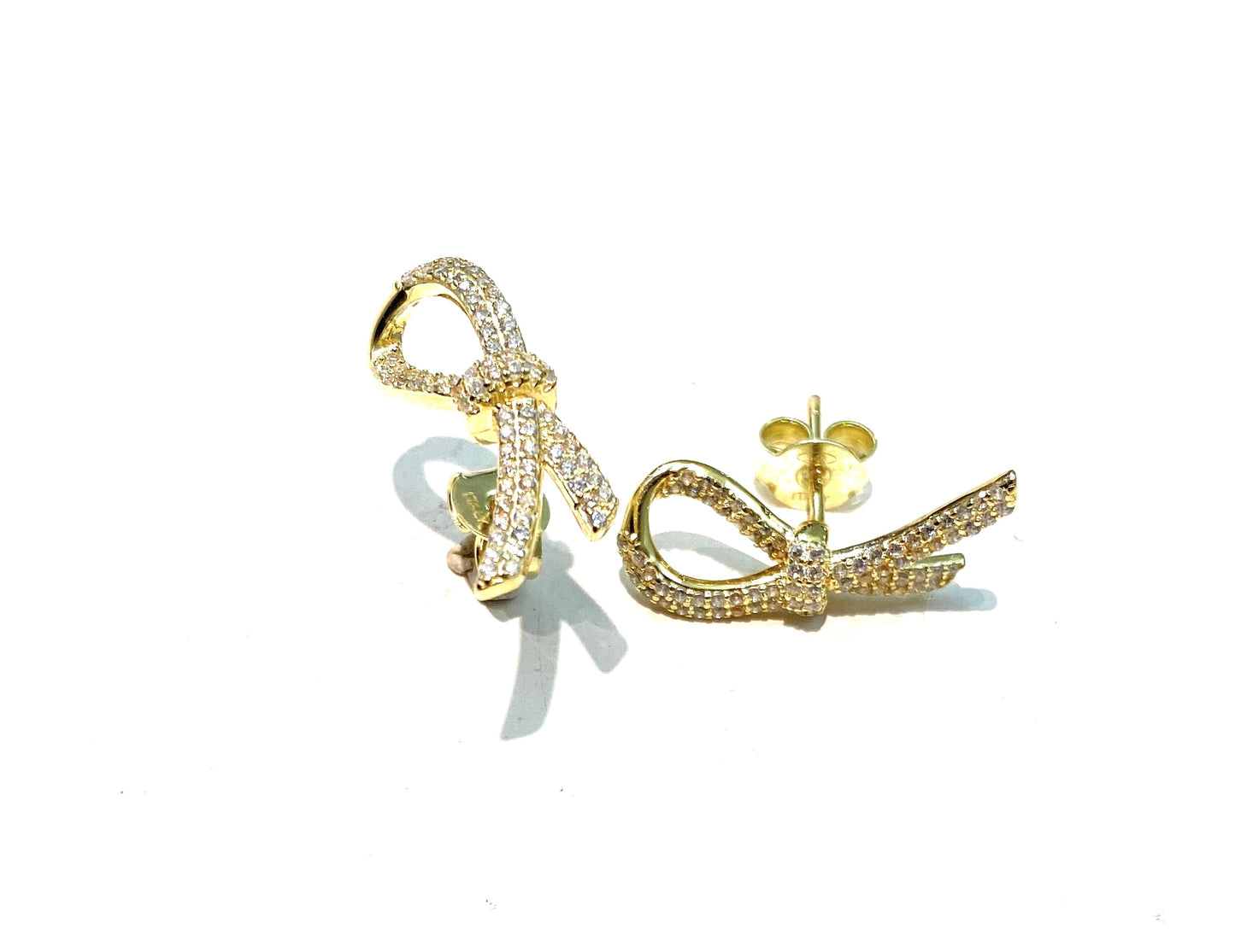 Orecchini diWa Jewels fiocco argento con zirconi placcato oro giallo farfallina