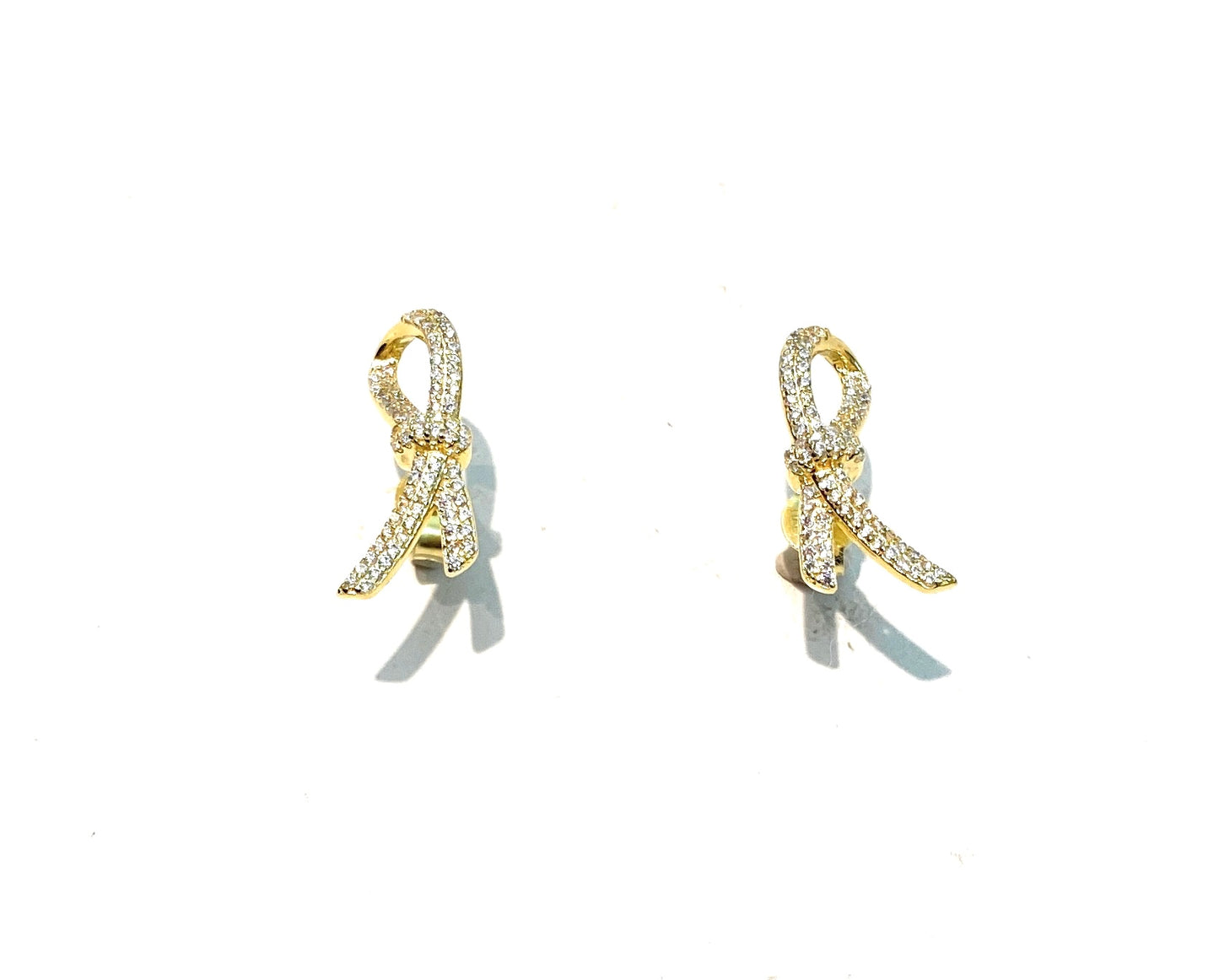 Orecchini diWa Jewels fiocco argento con zirconi placcato oro giallo farfallina