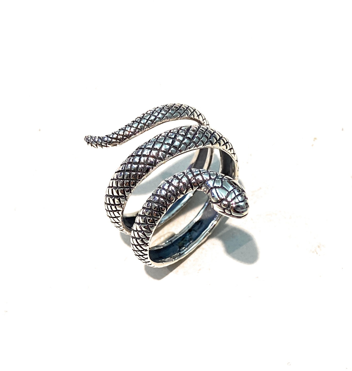 Anello Serpente Argento 925 Black rodium Tre Giri Unisex