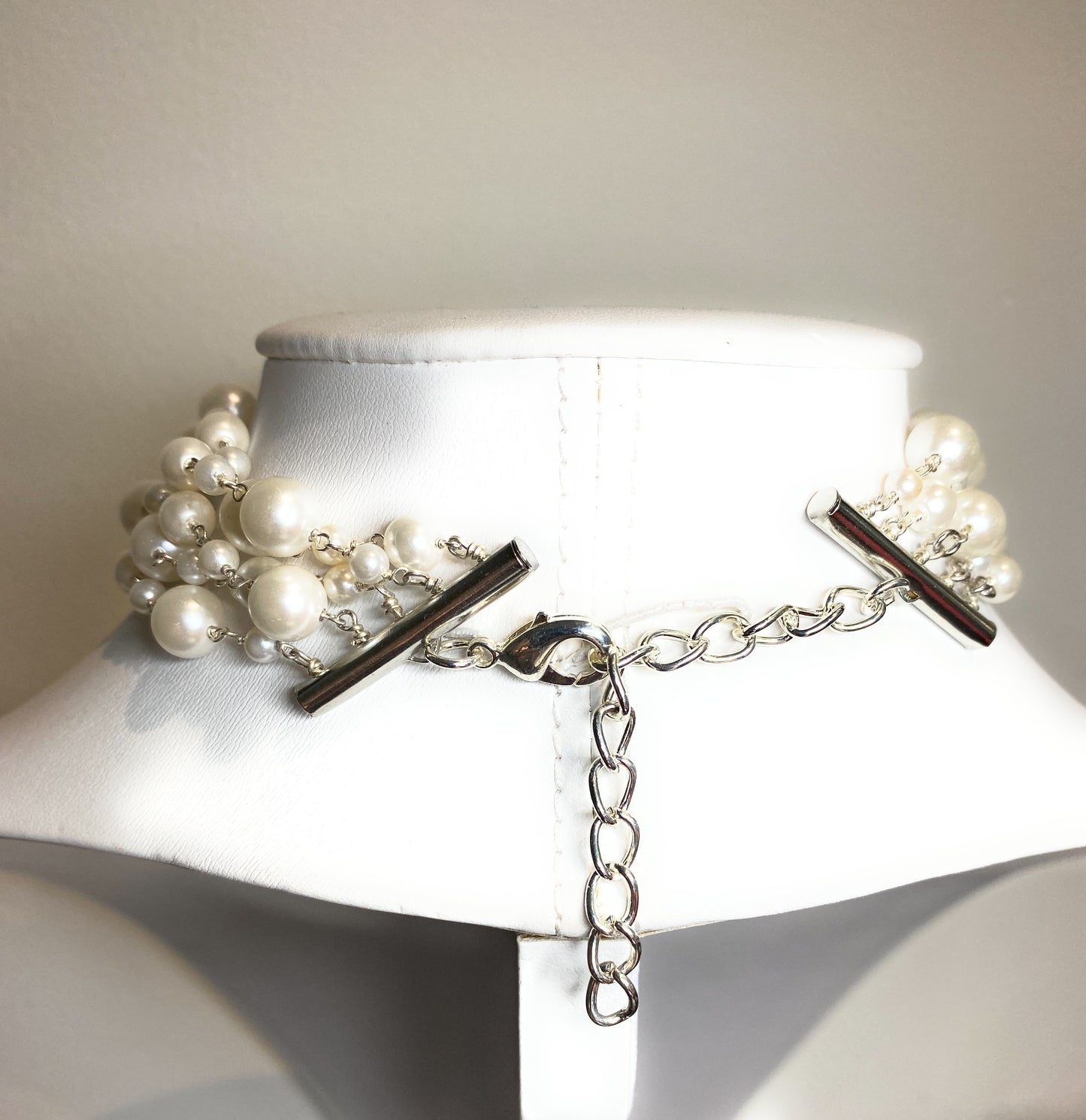 Collana diWa Jewels Choker Perle Bianche e Argento Sterling Rodio Bianco Regolabile