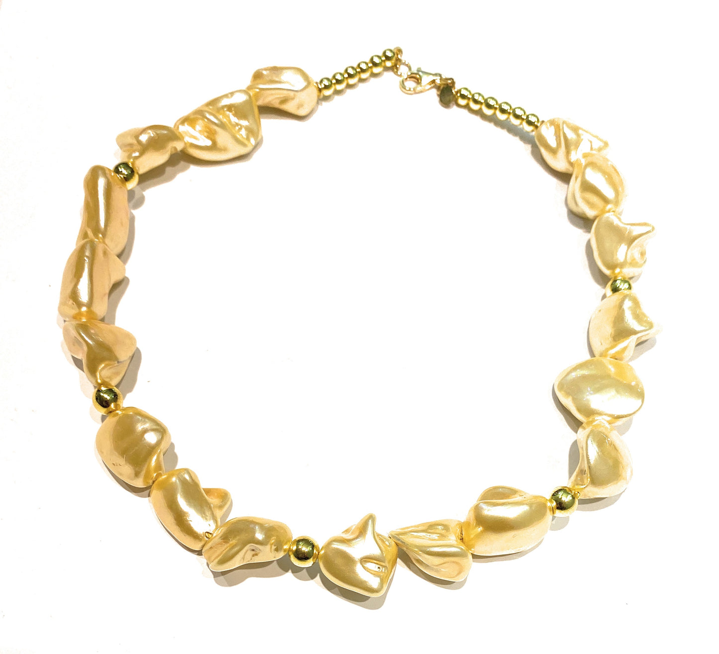 Collana choker perle pepite gold briolette ematite argento sterling personalizzabile