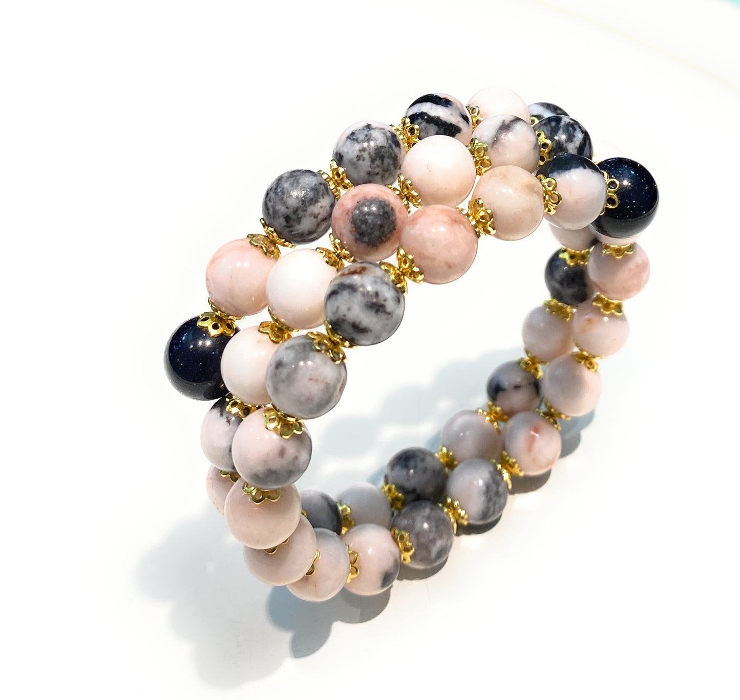 Bracciale flessibile pietre dure personalizzato fatto a mano
