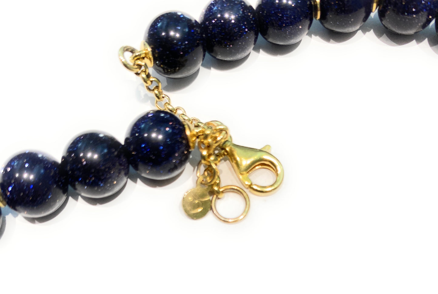 Collana perle Maiorca perla fresh water cristallo azzurro argento sterling placcato oro giallo