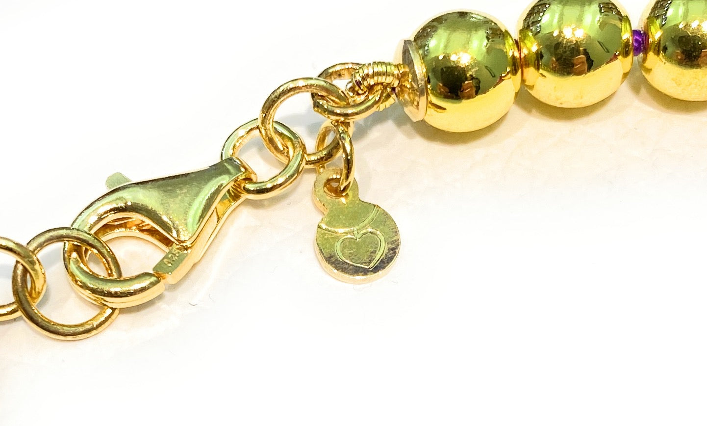 Collana diWa Jewels Agata Viola e Perle Verdi Corno ed Ematite Gold Argento Sterling placcato oro giallo
