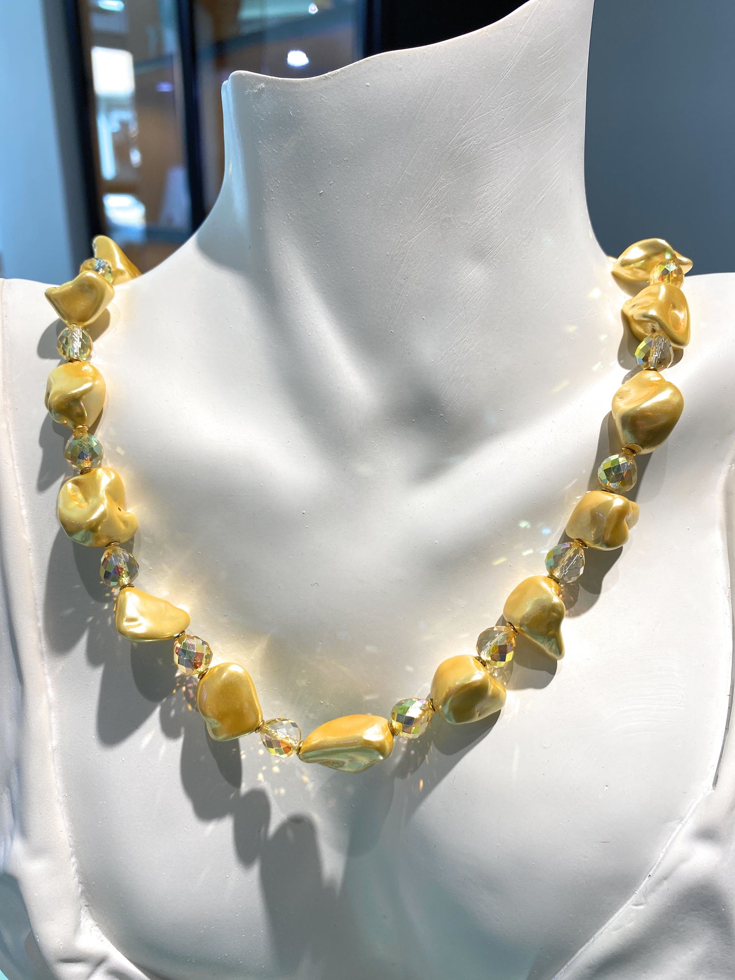 Collana choker perle pepite gold briolette ematite argento sterling personalizzabile