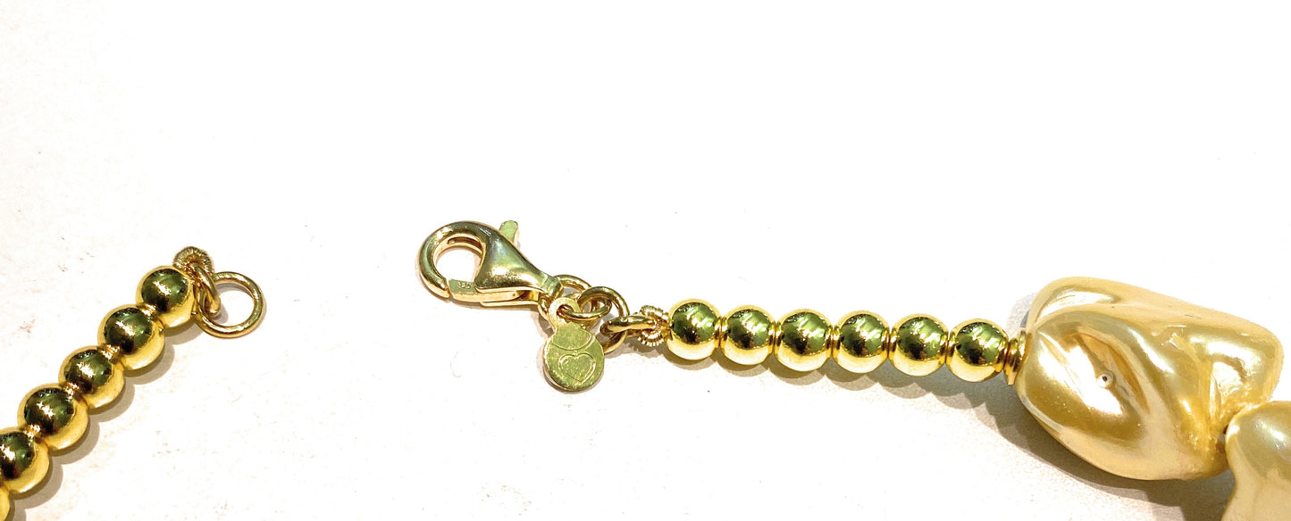 Collana choker perle pepite gold briolette ematite argento sterling personalizzabile