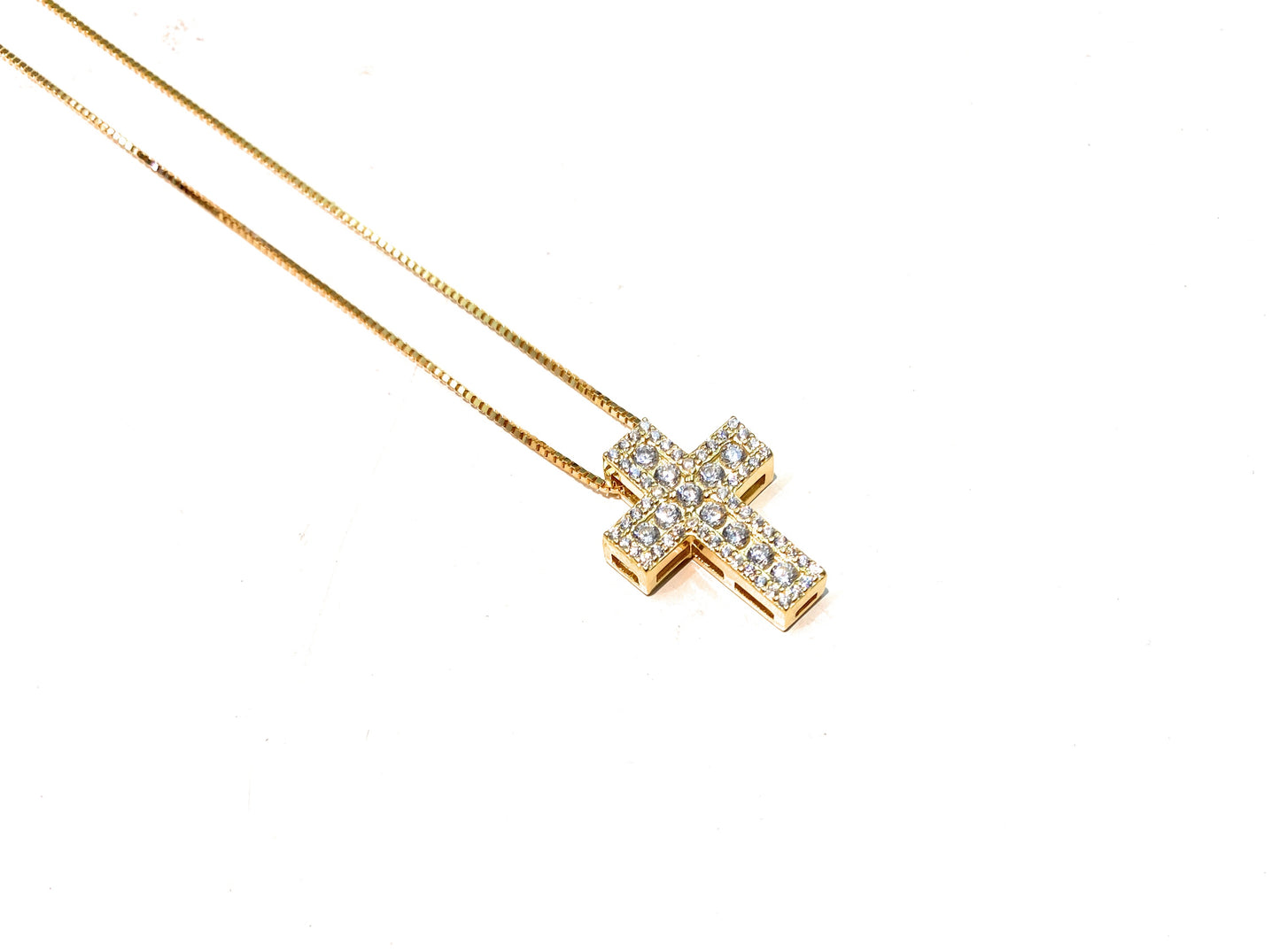 Collarino in Argento 925 con Croce di Zirconi – Collanina Veneziana, Varianti Colore e Galvanica