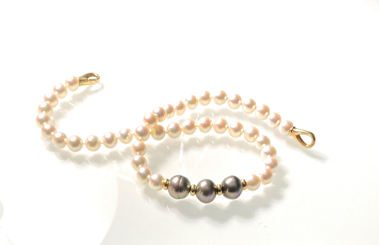 Collana diWa Jewels Perle di Mare Akoya e Perle Tahiti distanziatori Oro 18 kt