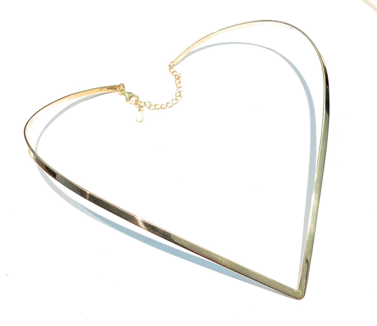 Collana semirigida a V in argento sterling con catenella rolò per la regolazione