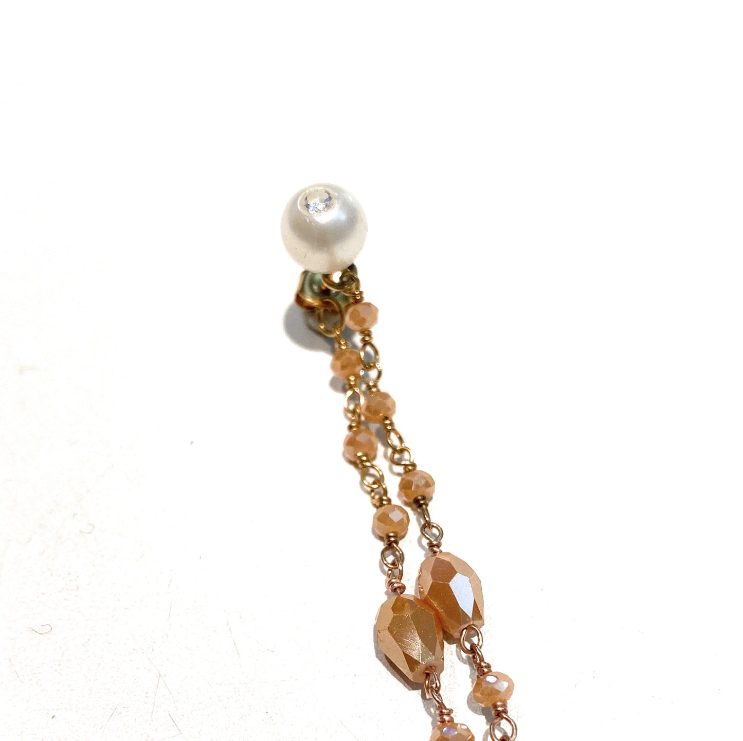 Orecchini Doppia Fila Pendenti Ematite Perla Maiorca diWa Jewels Zircone su Perla