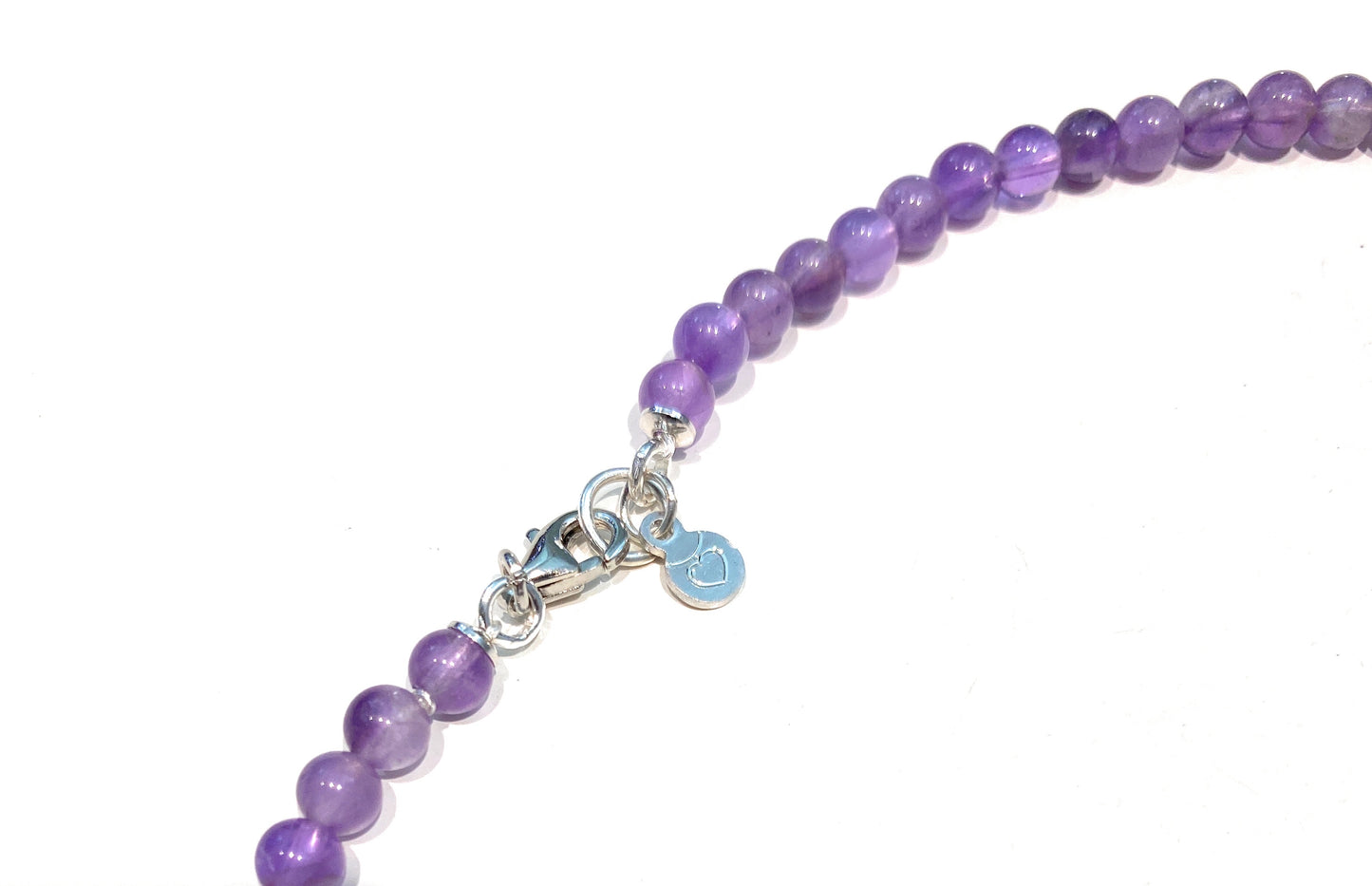 Collarino tipo choker ametista perla Maiorca lilla in argento sterling rodio bianco