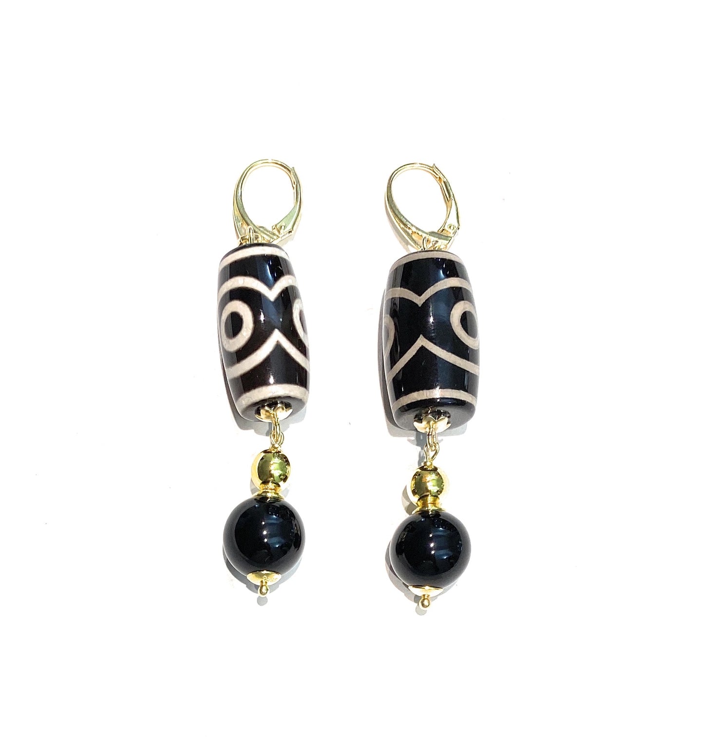Bracciale agata striata onice nero ematite gold argento sterling chiusura a calamita