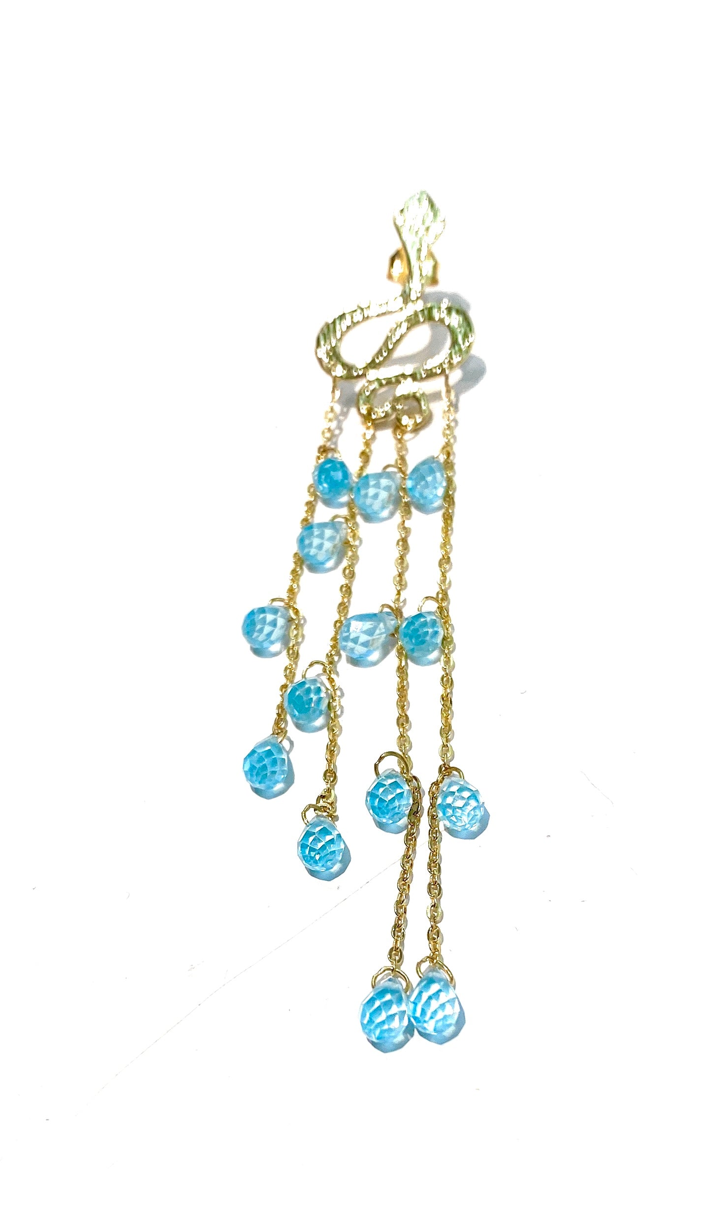 Mono Orecchino “Serpentino” in Bronzo Placcato Oro Giallo – diWa Jewels – Varianti Pietre Naturali 🐍