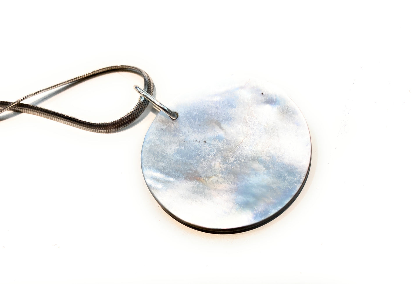 Collarino diWa Jewels tipo Choker Ematite Spinelli Neri Ciondolo Madreperla Argento rodio bianco