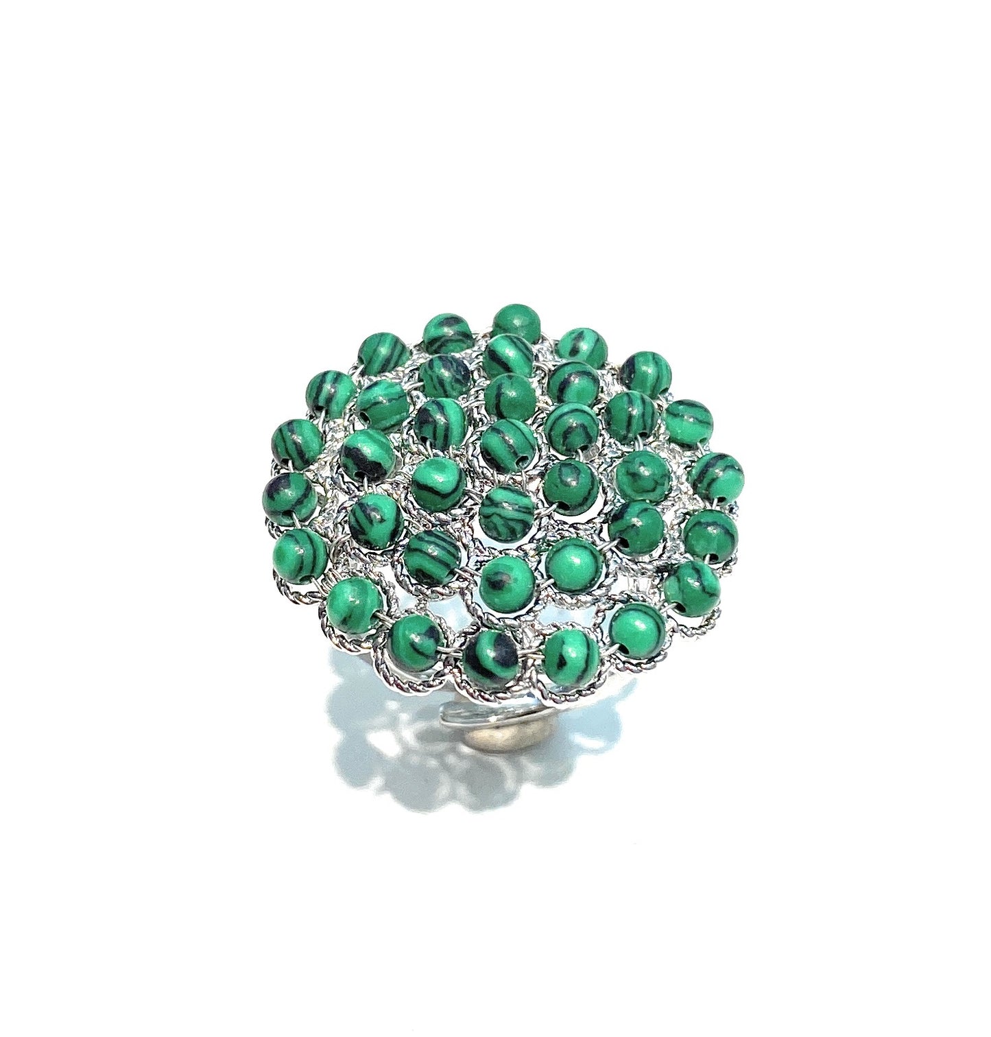 Anello malachite bronzo galvanizzato giallo regolabile