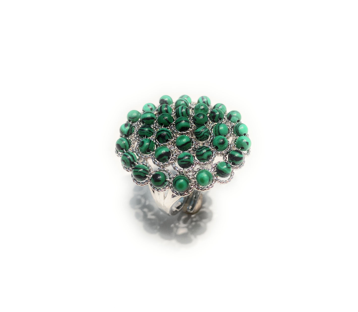 Anello malachite bronzo galvanizzato giallo regolabile