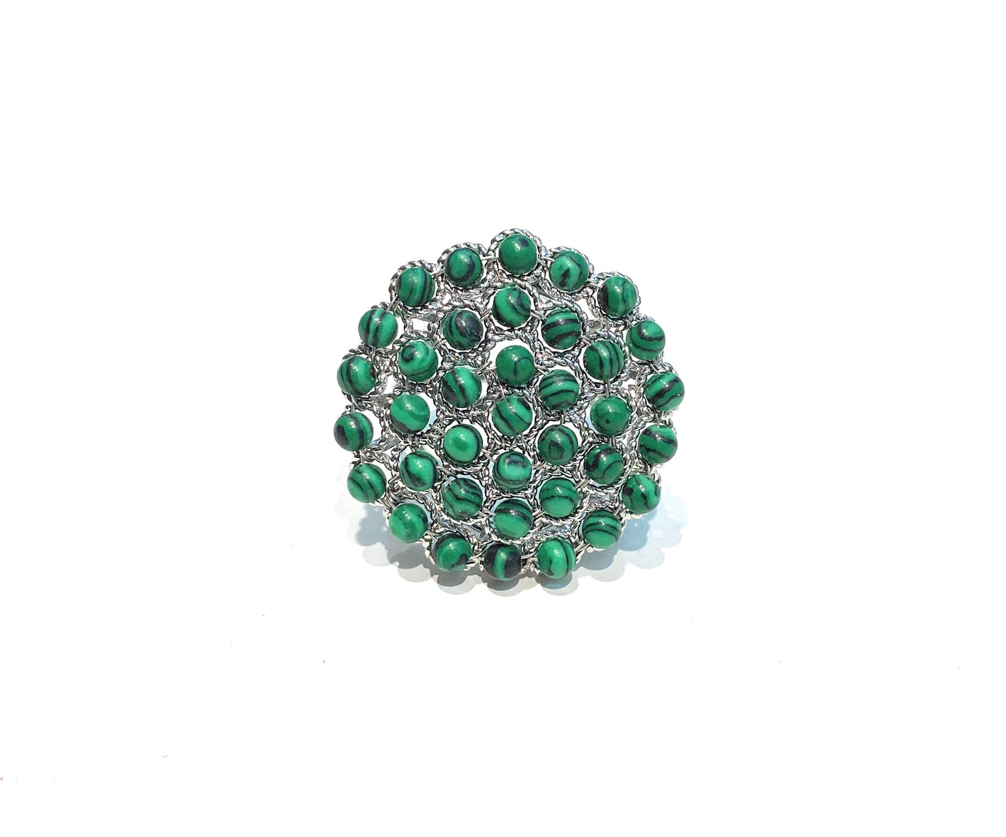 Anello malachite bronzo galvanizzato giallo regolabile