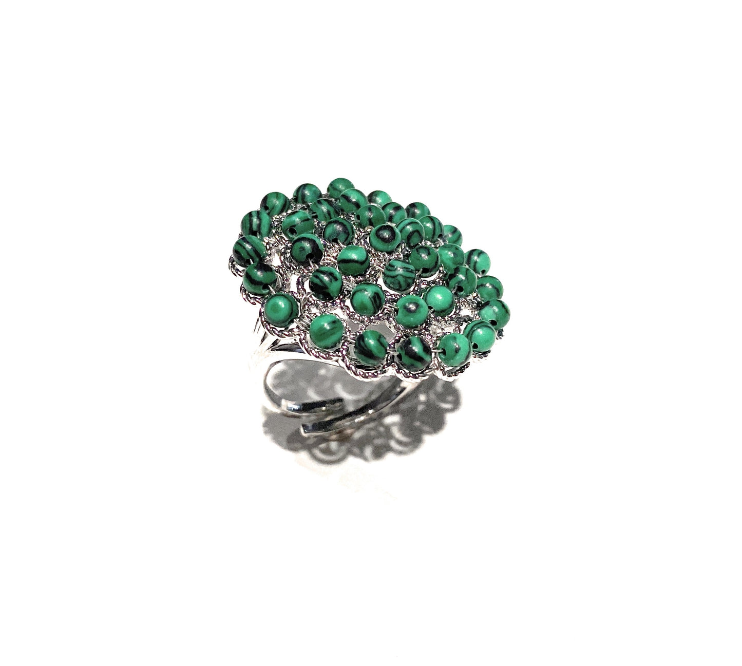 Anello malachite bronzo galvanizzato giallo regolabile