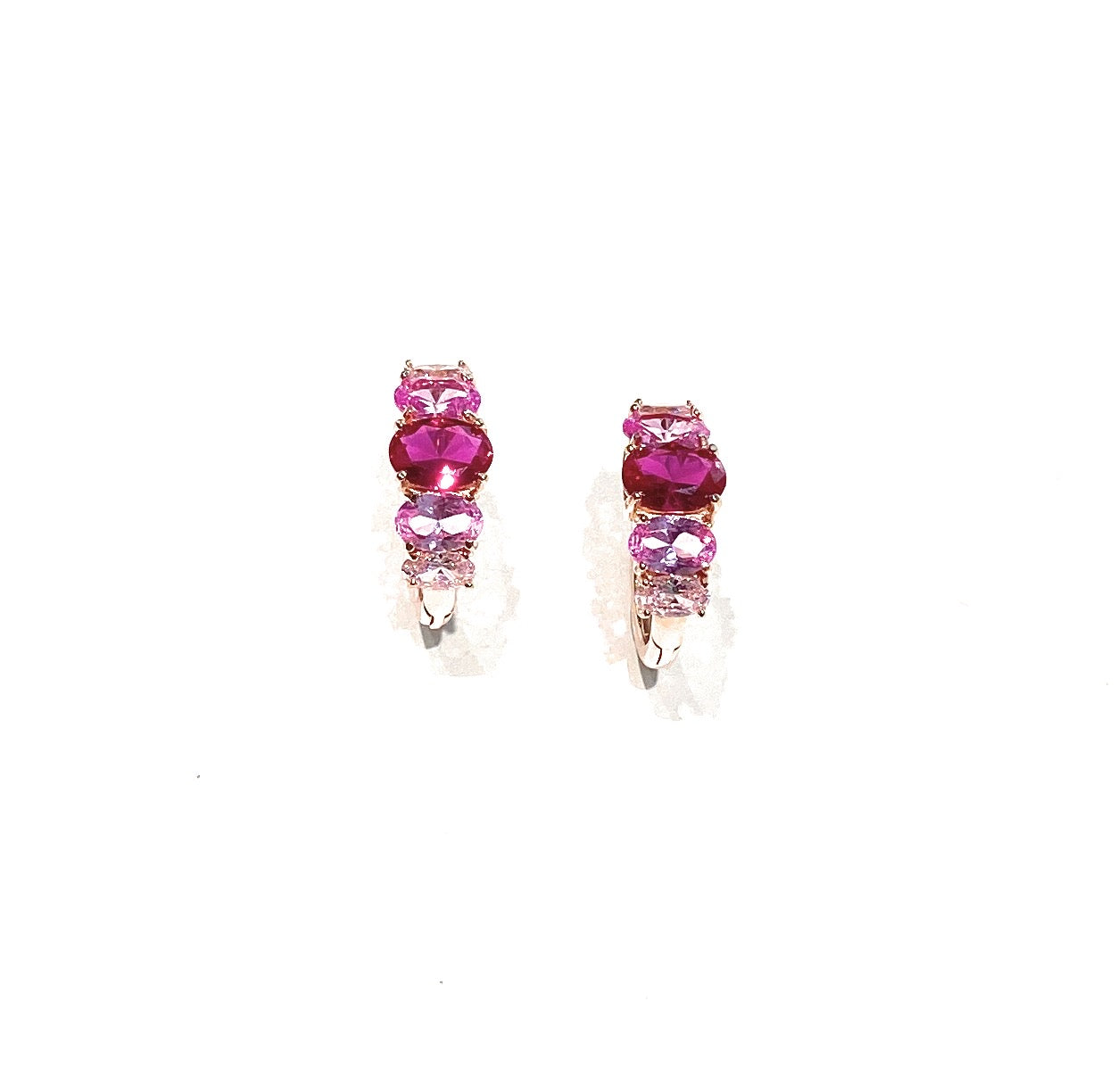 Orecchini a cerchietto in argento sterling 925 e zirconi colorati
