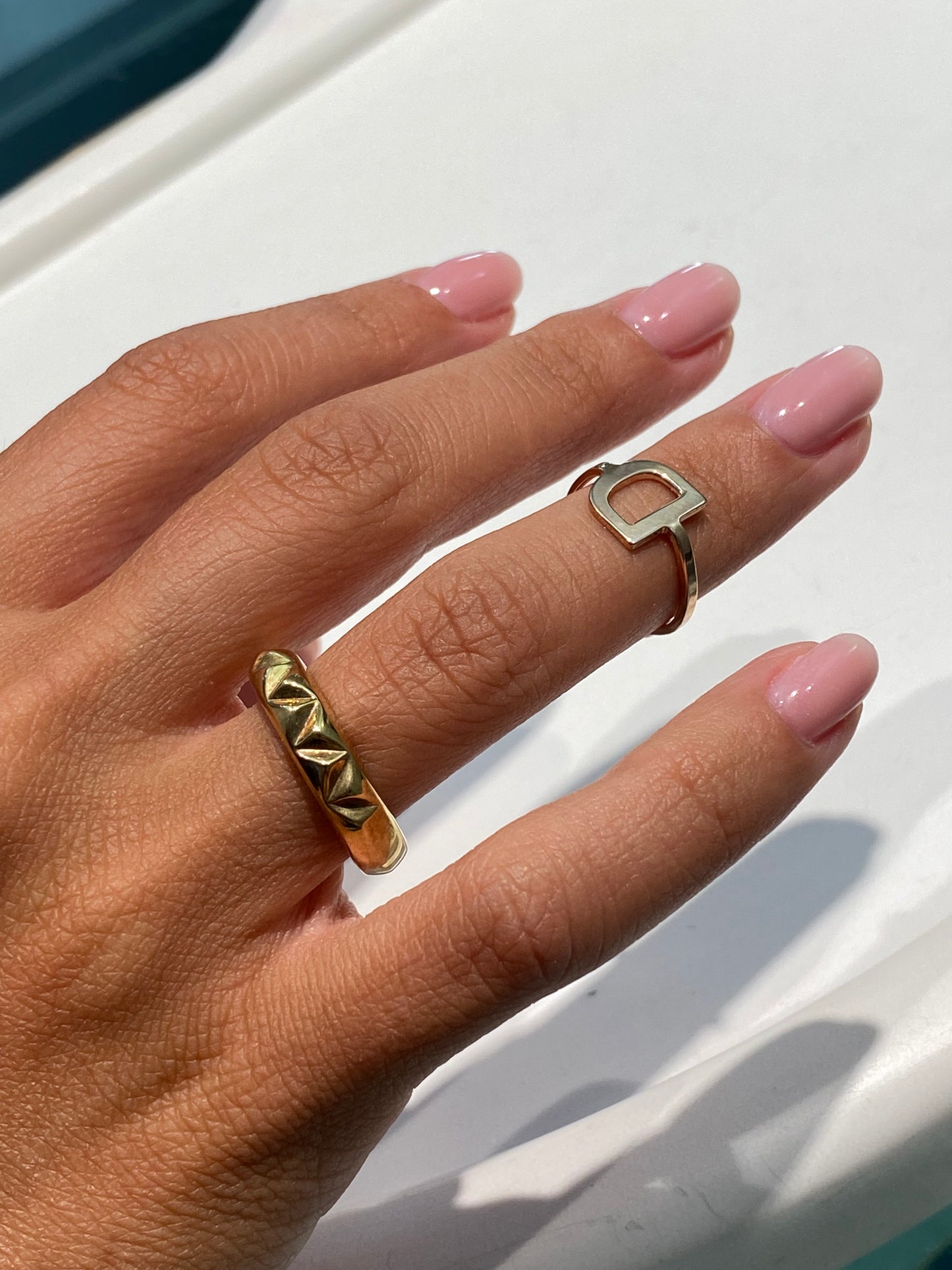 Anello fedina in argento sterling zirconi placcato oro giallo