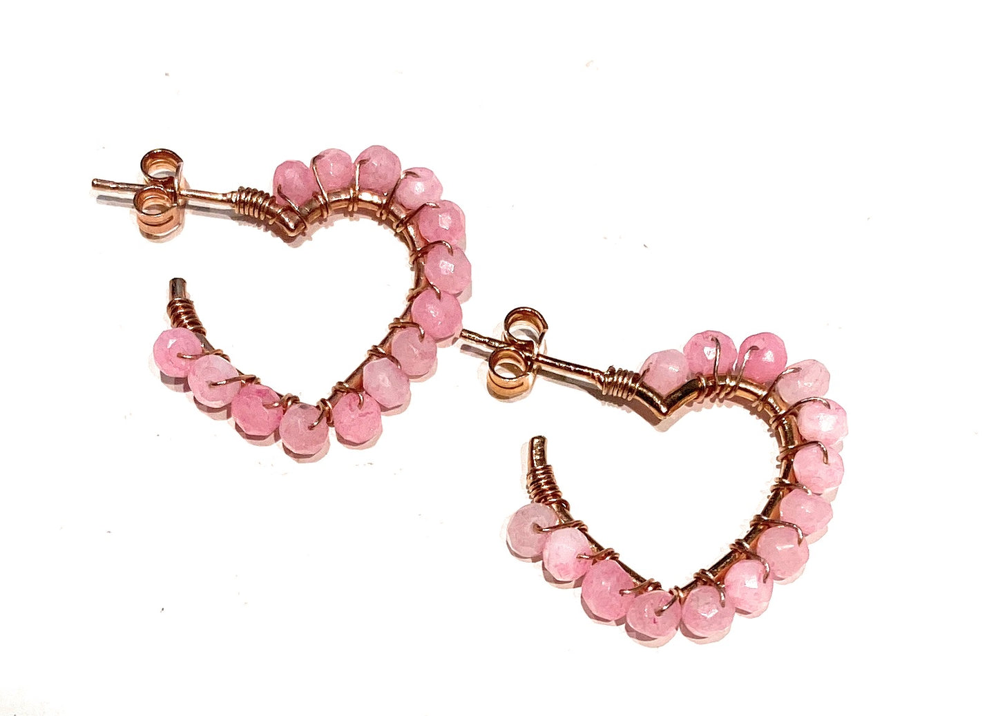 Orecchini a cerchio cuore pietre multicolor sfaccettate argento sterling 925
