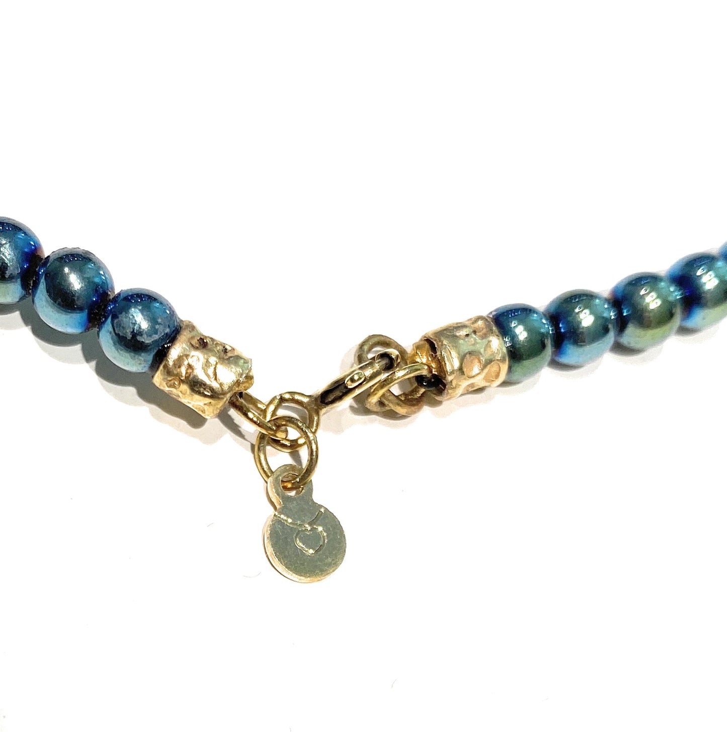 Collarino argento sterling zirconi blu gold cornetto blu