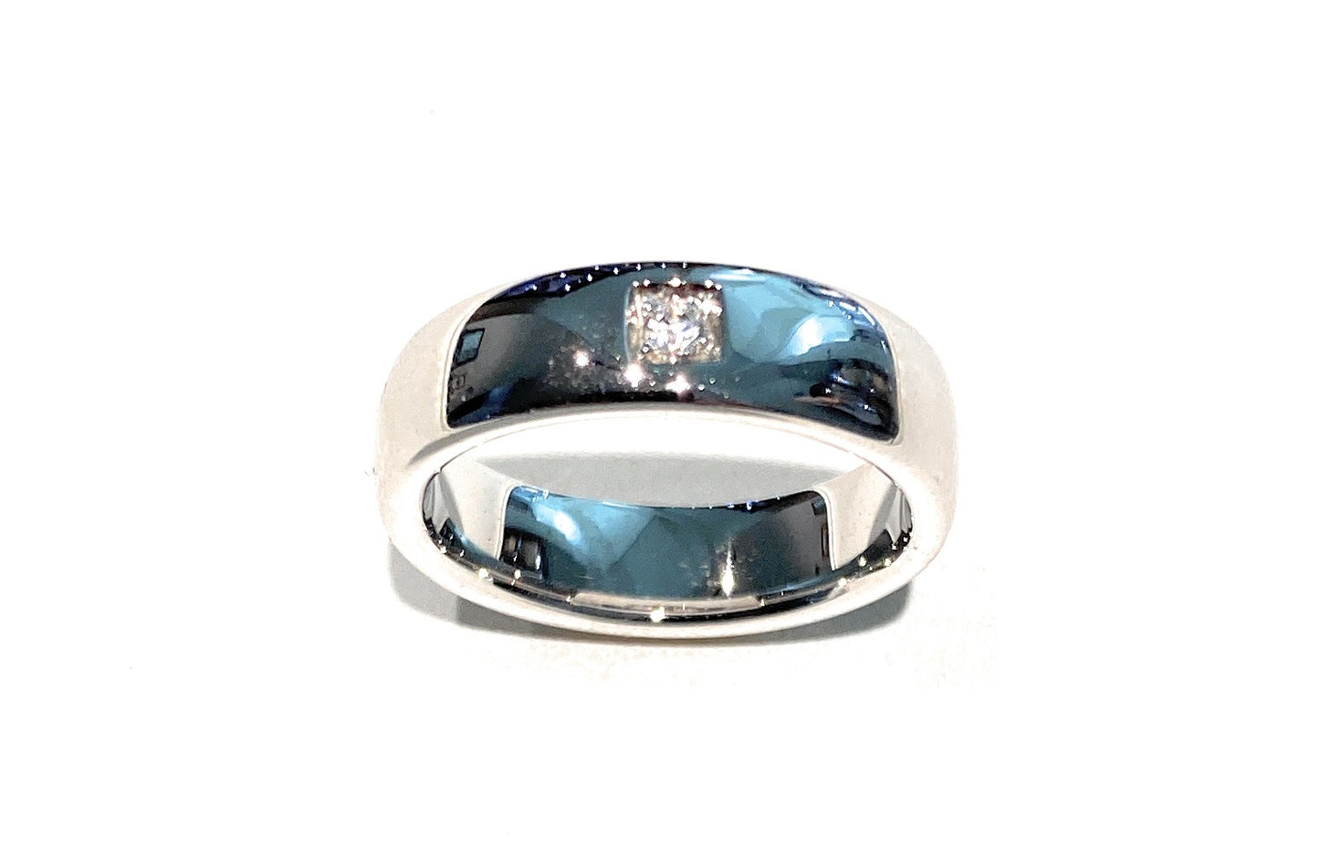 Anello fedina argento 925 rodio bianco
