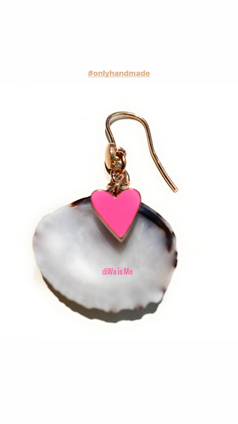 Anello fascia smalto rosa rodio bianco