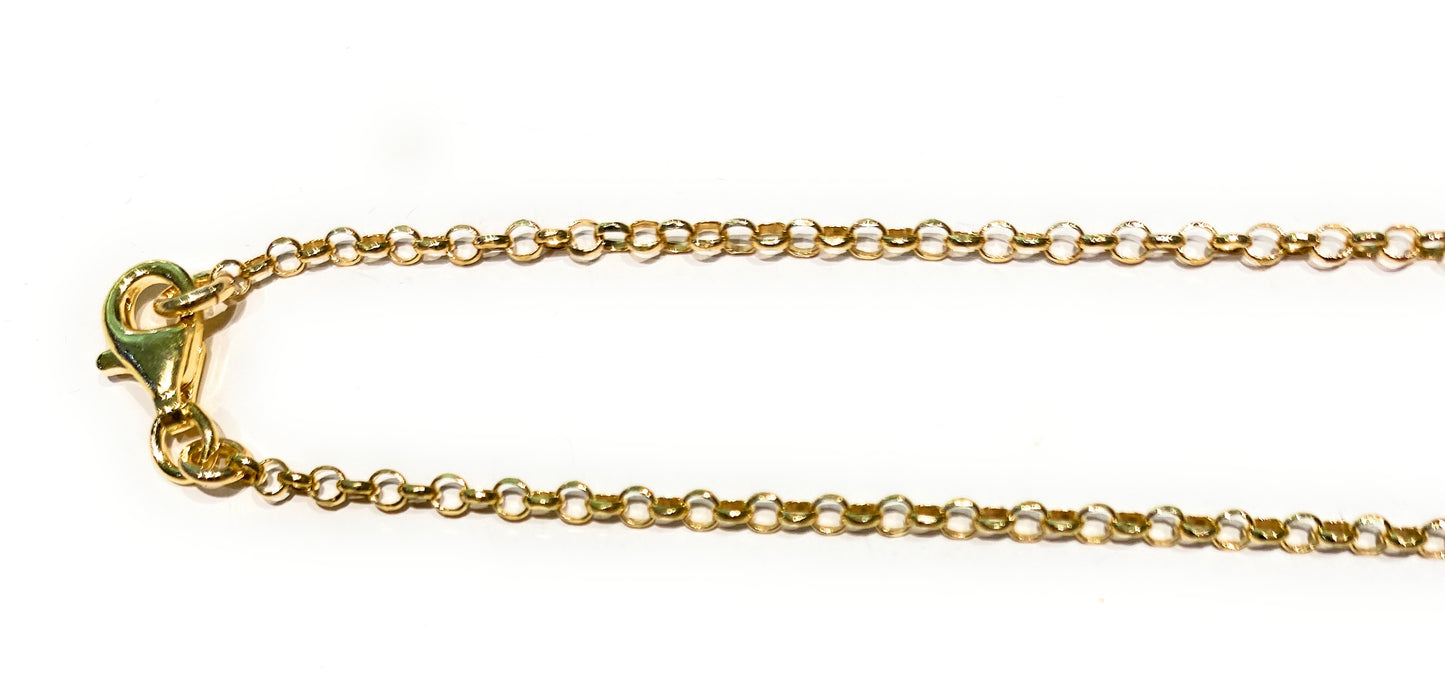 Collarino conchiglia naturale collanina rolò argento sterling placcato oro giallo fatto a mano