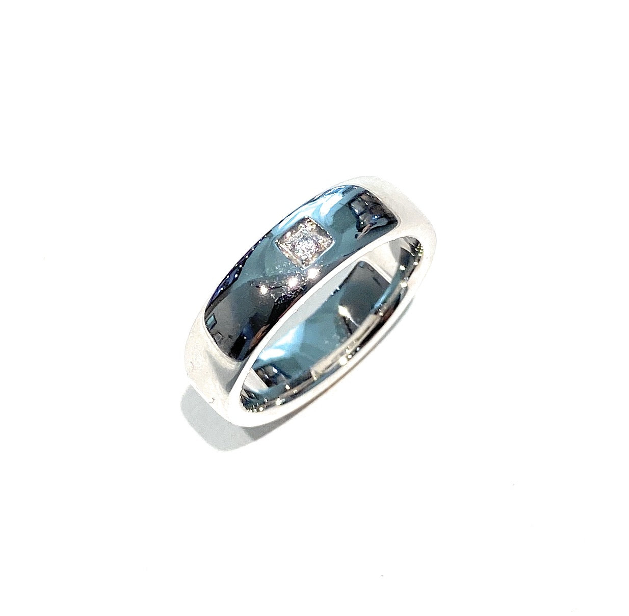 Anello fedina argento 925 rodio bianco