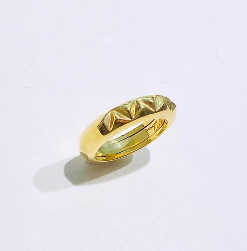 Anello fedina in argento sterling zirconi placcato oro giallo