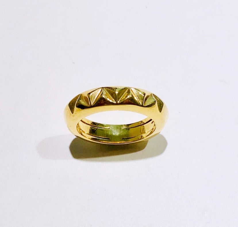 Anello fedina in argento sterling zirconi placcato oro giallo