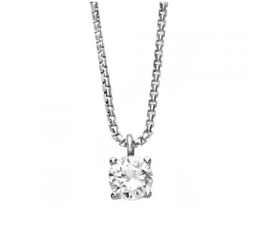 Collana girocollo punto luce in oro 18 kt e diamante