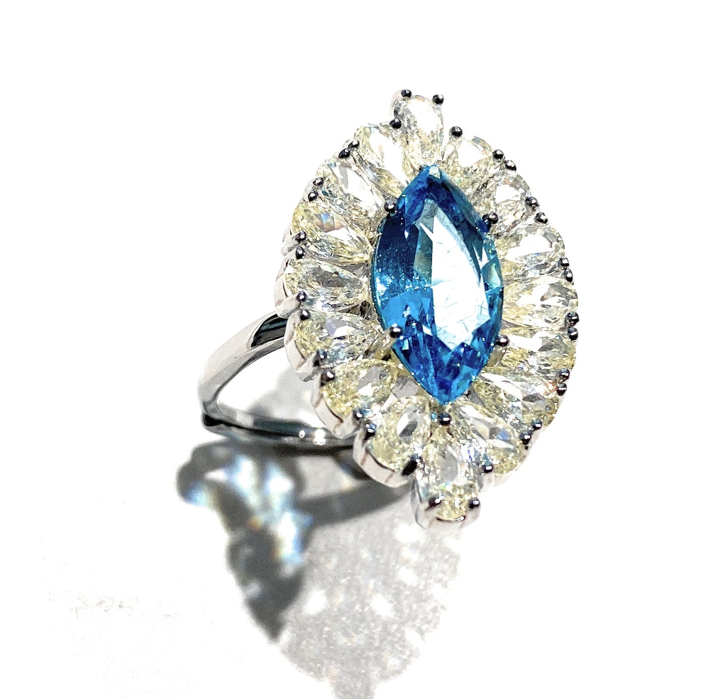 Anello navette zirconi argento sterling