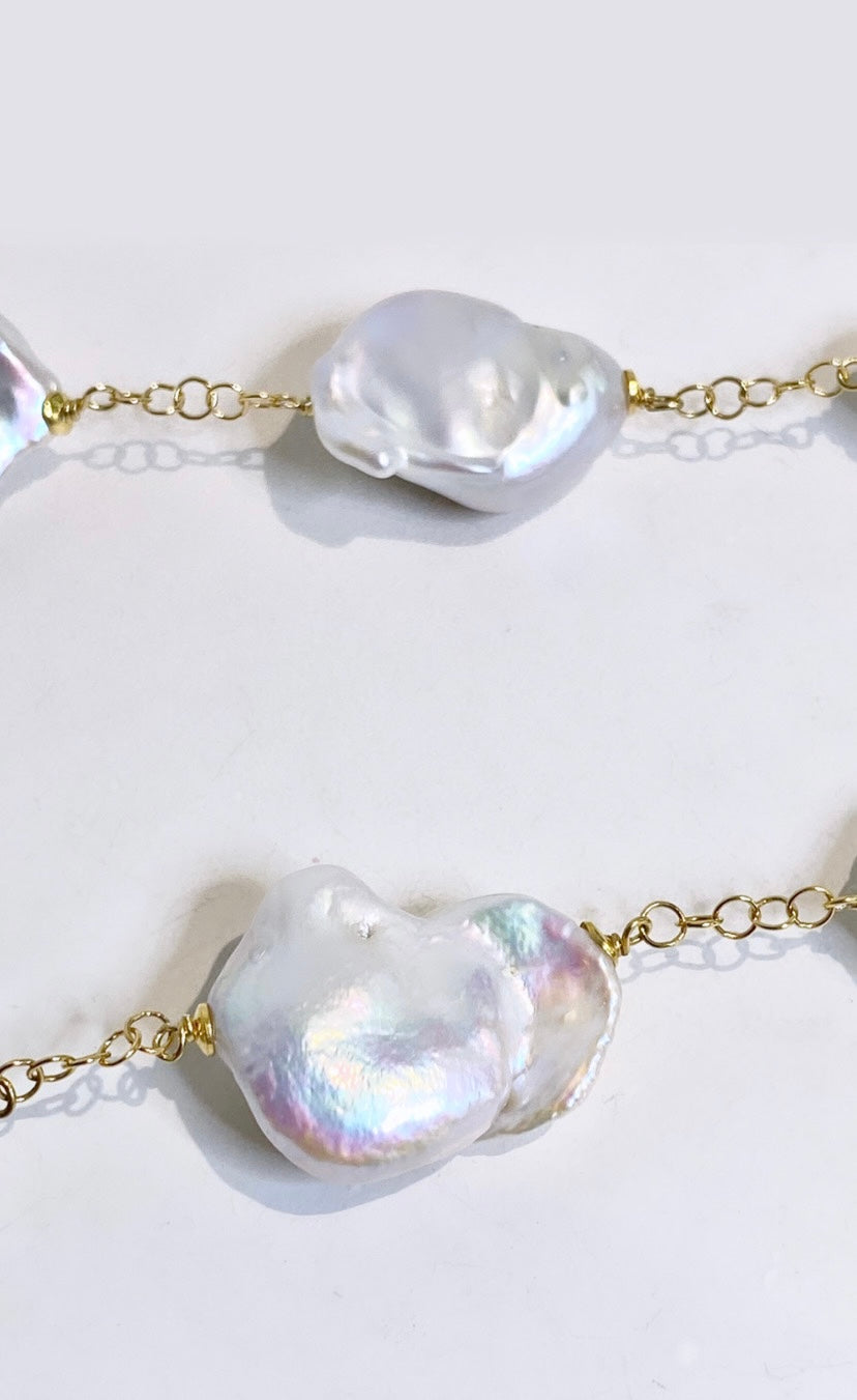 Collana con perle barocche e argento sterling
