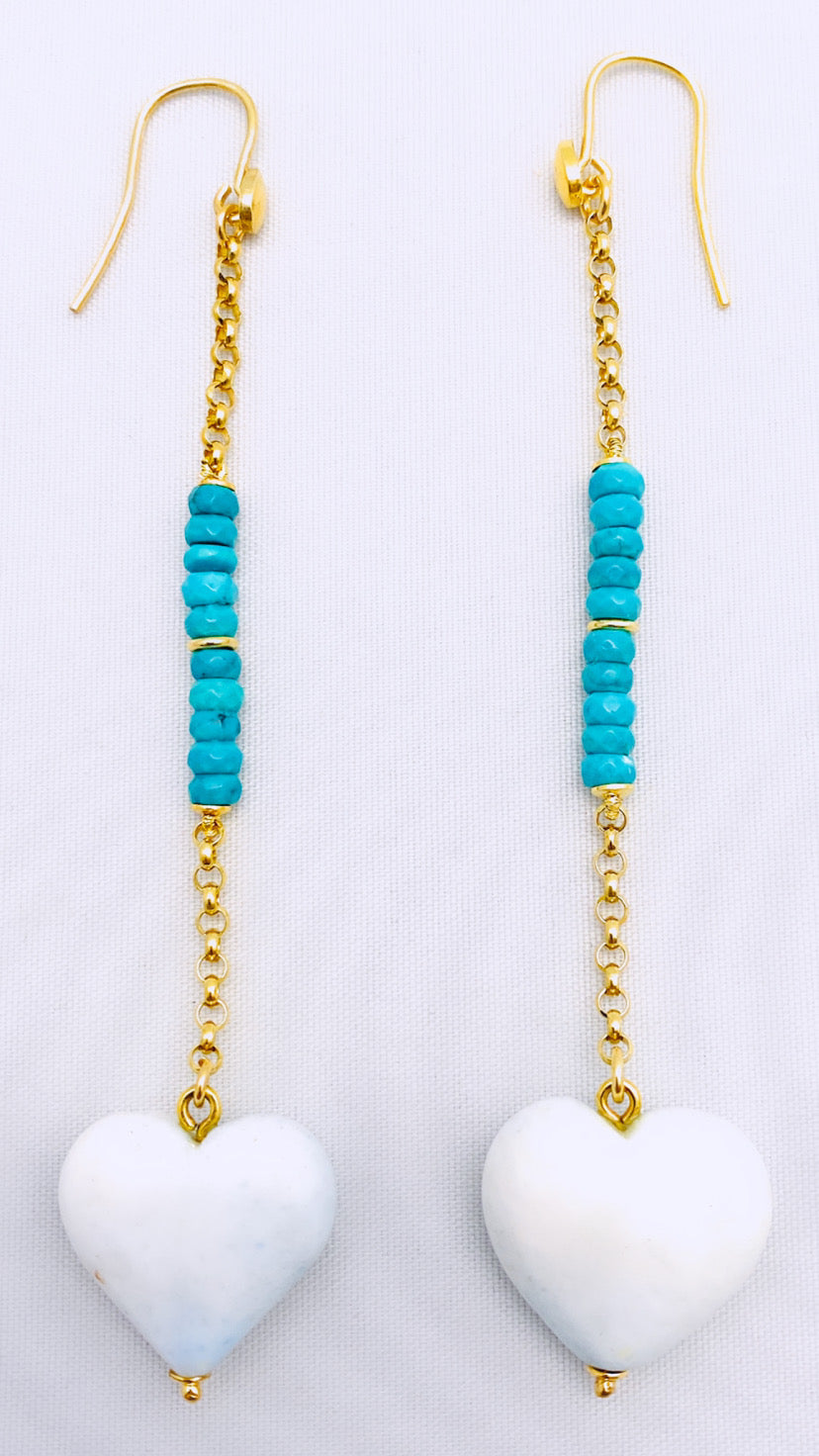 Orecchini turchese e argento sterling