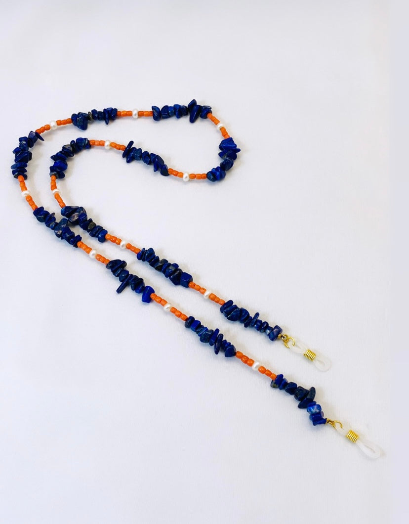 Collana fashion porta occhiali lapis e corallo personalizzabile