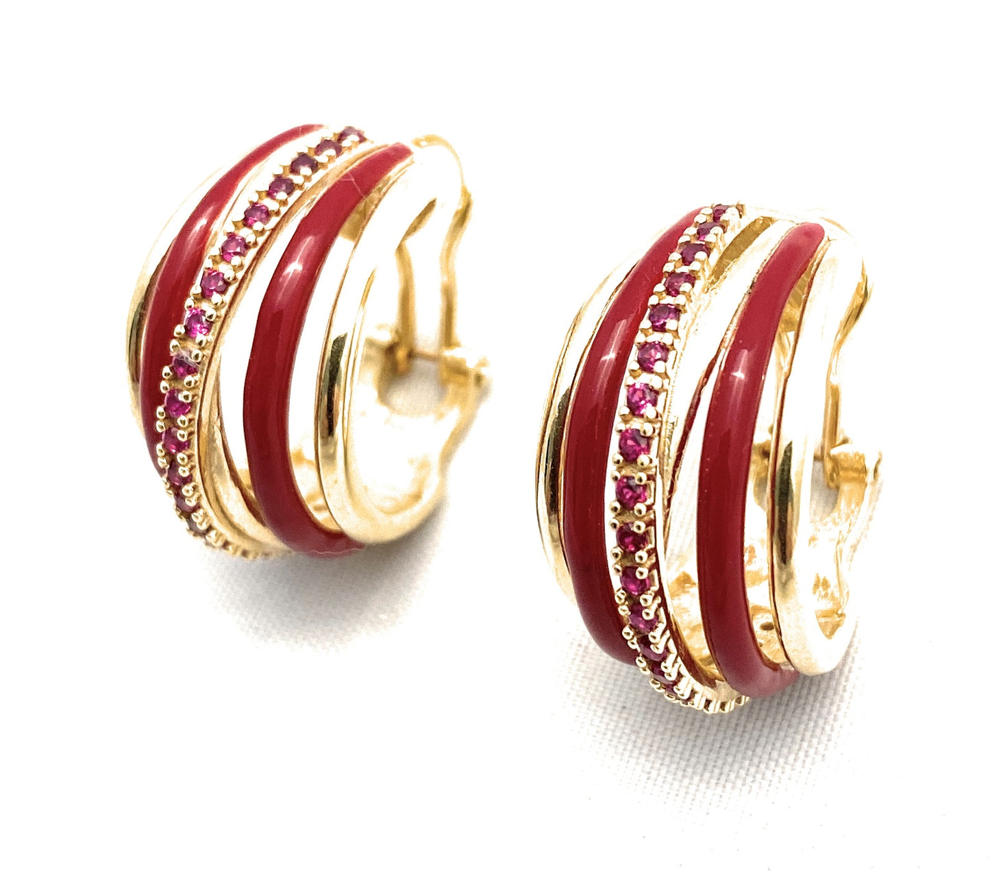 Orecchini a cerchio in argento sterling e smalto