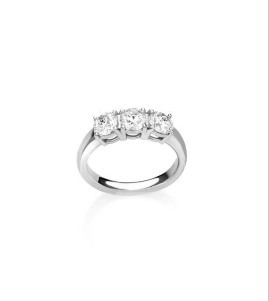 Anello trilogy oro 18 kt e diamanti