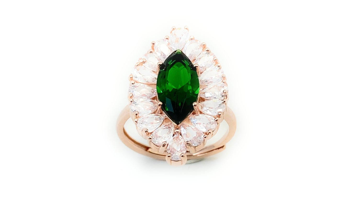 Anello navette zirconi argento sterling