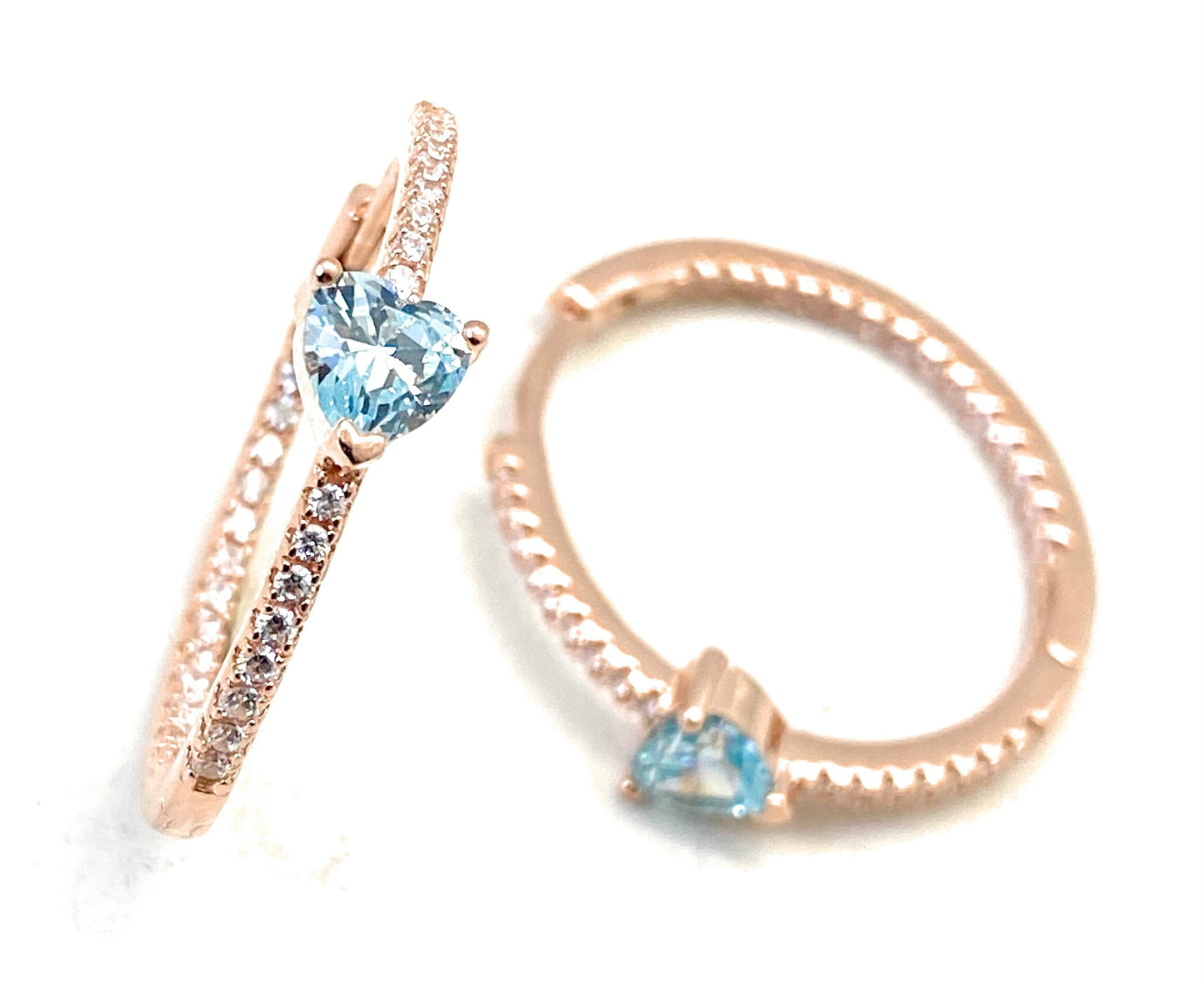 Orecchini a cerchietto oro rosé cuore tipo Aqua
