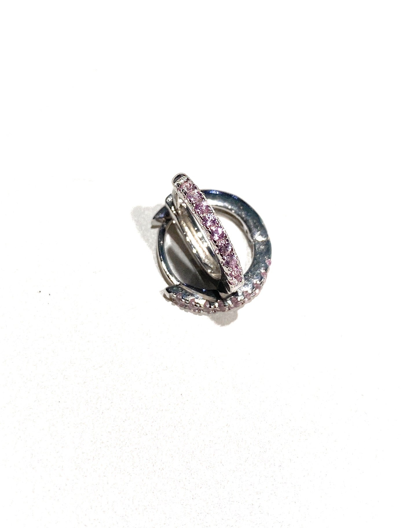 Orecchini a cerchietto in argento sterling e zirconi