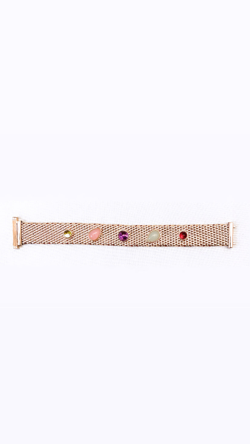 Bracciale semi rigido con pietre cabochon
