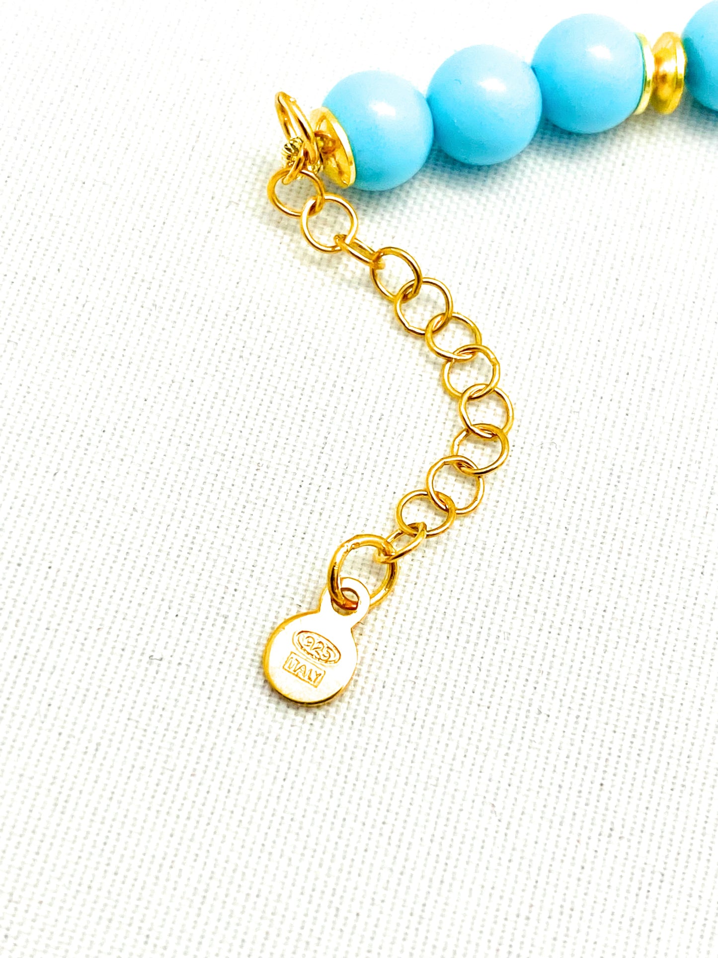 Collana in argento sterling e giada turchese liscia tonda pendente “home”